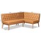 Baxton Studio Riordan Mid-Century Tan Faux Leather and Walnut Brown Finished Wood 2-PC Dining Nook Banquette Set 186-11361-Zoro - alternate 6